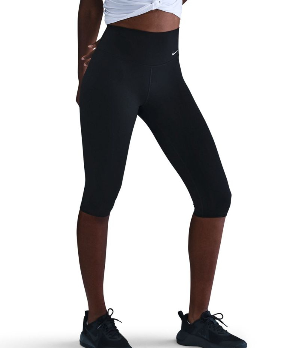 Леггинсы Nike One Upper Calf Length Tight - black/white