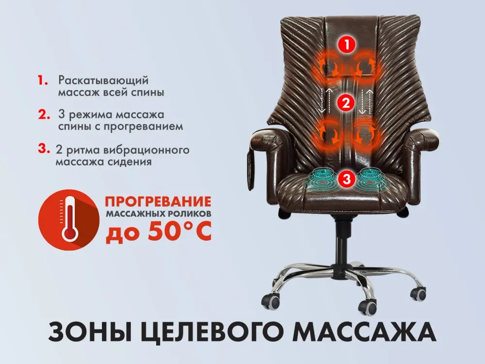 Офисное массажное кресло EGO President EG1005 ШОКОЛАД (Арпатек)