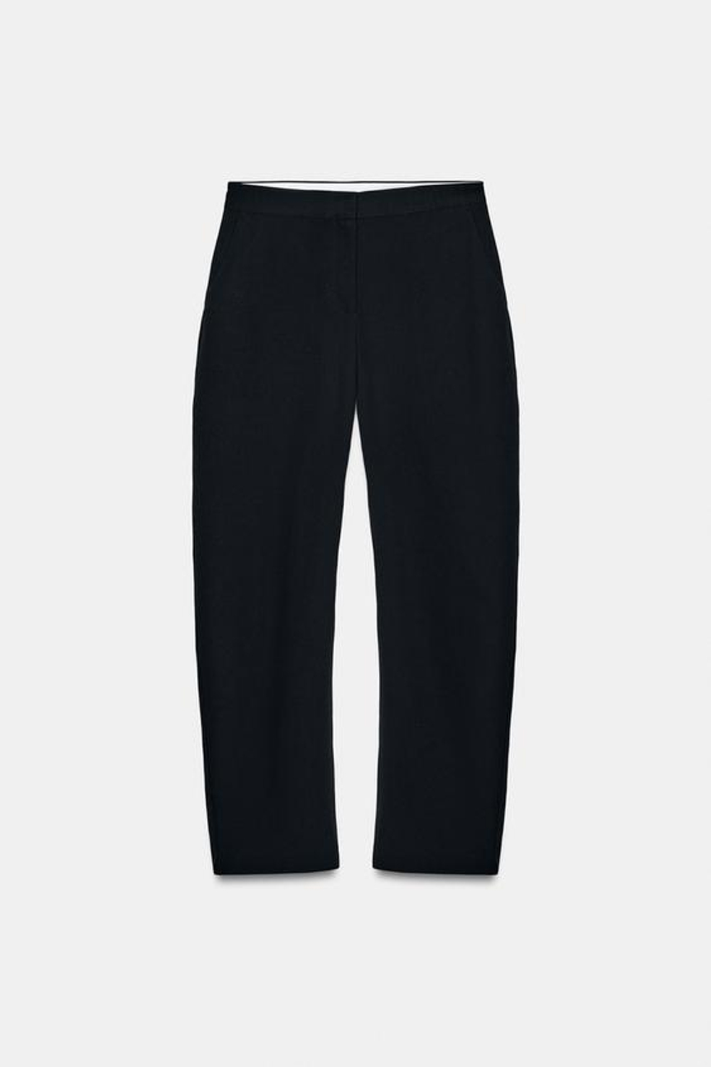 ZARA БРЮКИ BARREL С ВЫСОКОЙ ПОСАДКОЙ, ЧЕРНЫЙ