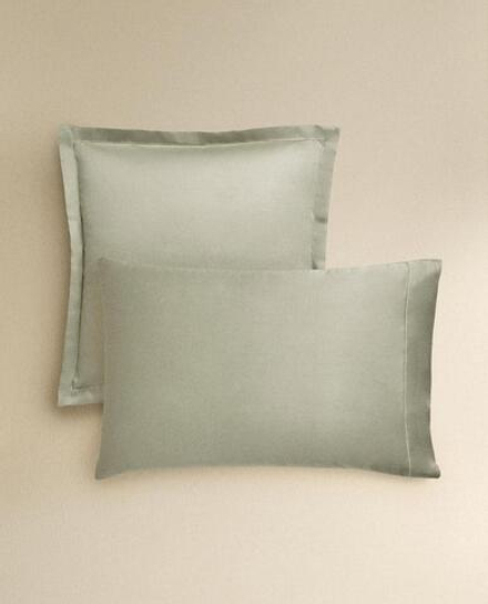 ZARA HOME (300 НИТЕЙ) НАВОЛОЧКА ИЗ ХЛОПКА, ЗЕЛЕНЫЙ