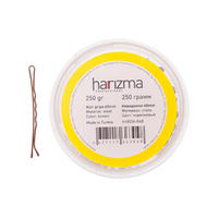 Невидимки для волос Harizma, 60 мм, волна, коричневые (h10536-04B)