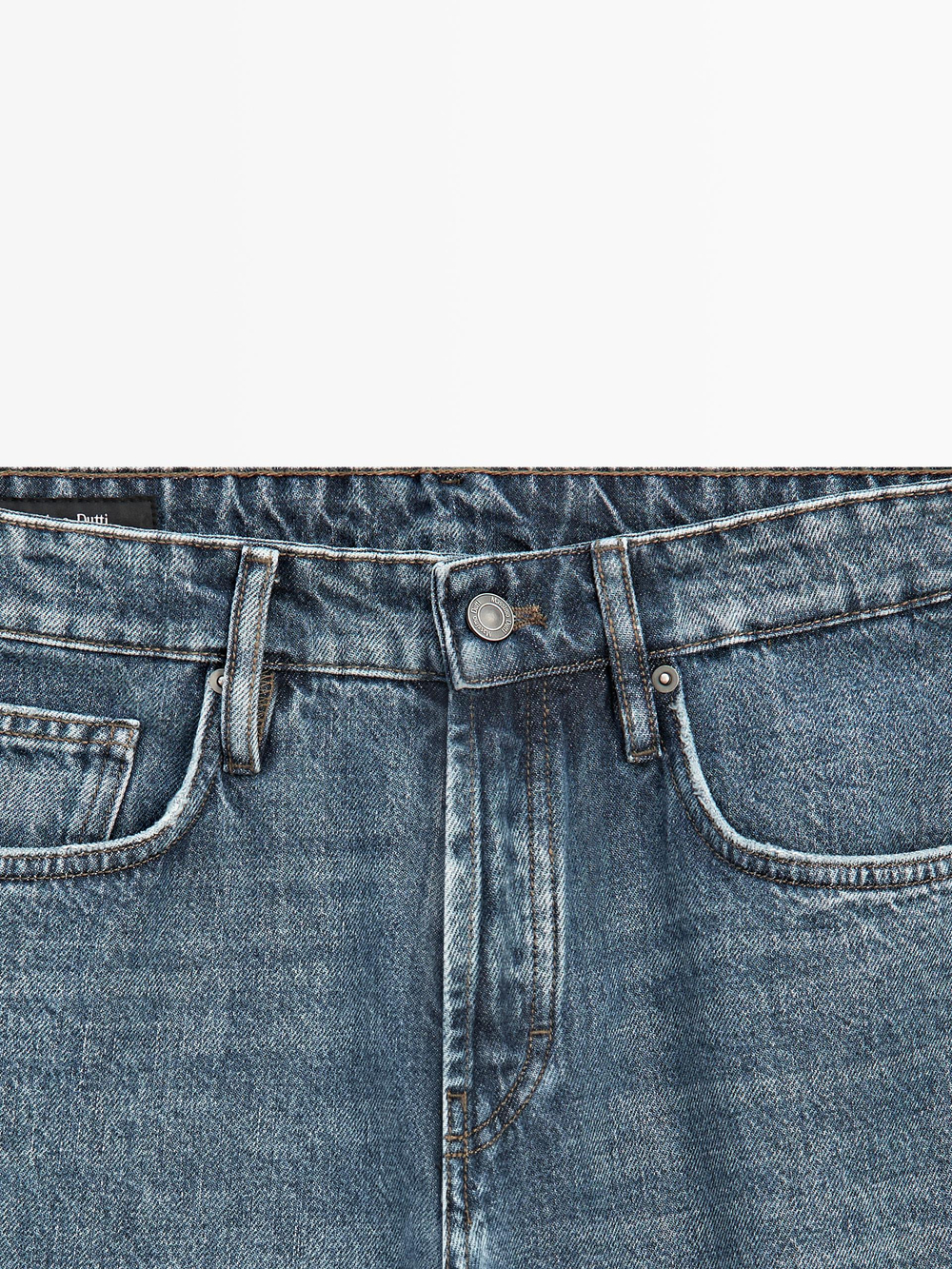 Massimo Dutti Укороченные джинсы зауженного кроя, глубокий синий