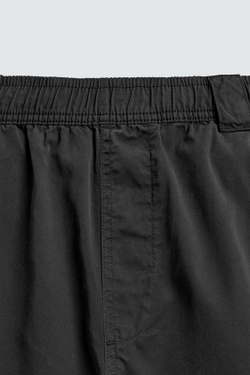 ZARA ХЛОПКОВЫЕ БРЮКИ RELAXED FIT, ЧЕРНЫЙ