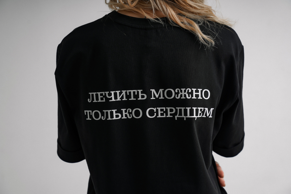 Футболка сердце с цветами