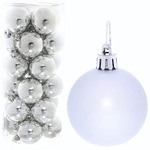 Новогодние шары 5 см (набор 24 шт) "Глянец", серебро (Серпантин)
