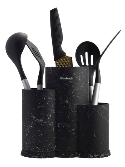 Подставка для ножей и кухонных принадлежностей тройная Ofenbach NB100207
