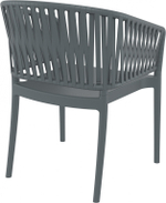 Кресло пластиковое с подушкой Siesta Contract Portofino, темно-серый, темно-серый