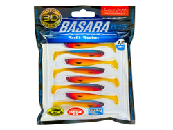 Виброхвост LUCKY JOHN Basara Soft Swim 3D, 2.5in (63 мм), цвет PG06, 8 шт.
