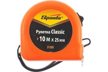 Рулетка SPARTA Elastica,10 м х 25 мм, обрезиненный корпус 31314