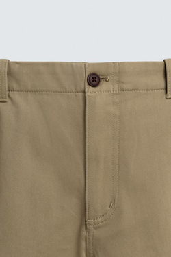 ZARA БРЮКИ ЧИНОС STRAIGHT FIT, ПЕСОЧНЫЙ