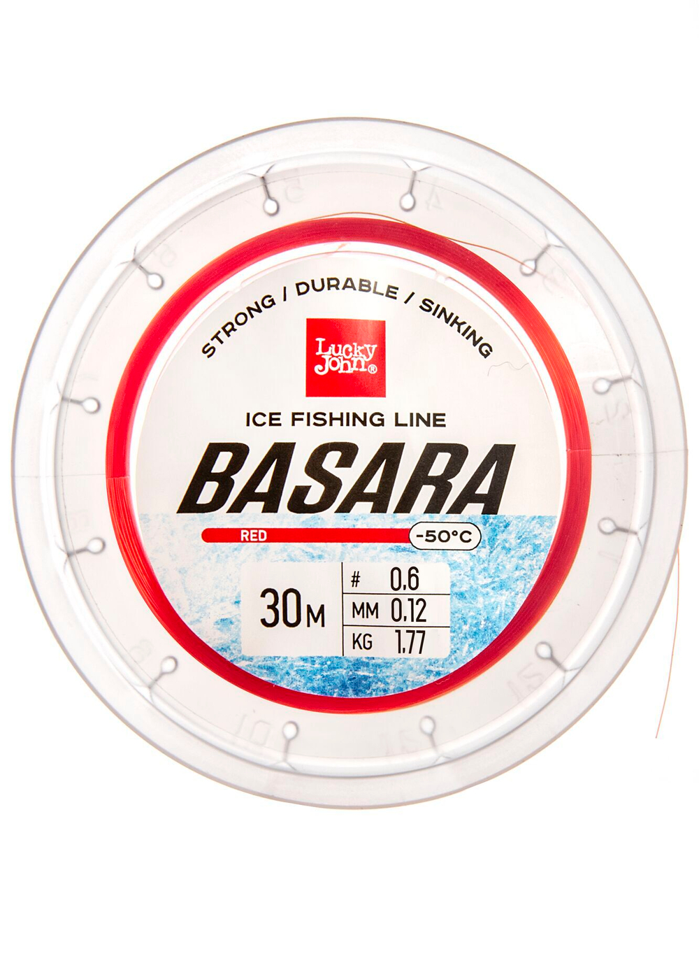 Леска монофильная зимняя Lucky John BASARA Red 30м, 0.12мм
