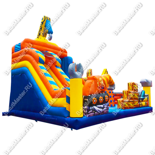 Коммерческий надувной батут "Большая стройка" 10*4,5*7 м