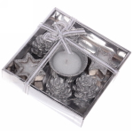 Набор свечей «Чудесный лес» 14х14х3 см, серебро