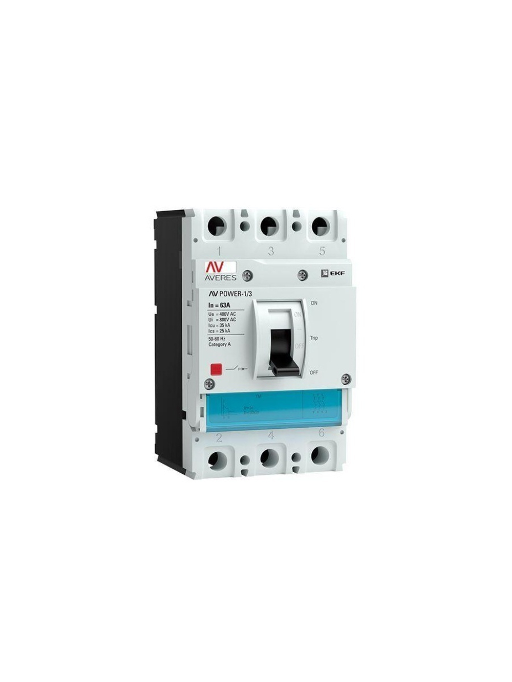 Выключатель автоматический 3п 63А 35кА AV POWER-1/3 TR AVERES EKF mccb-13-63-TR-av