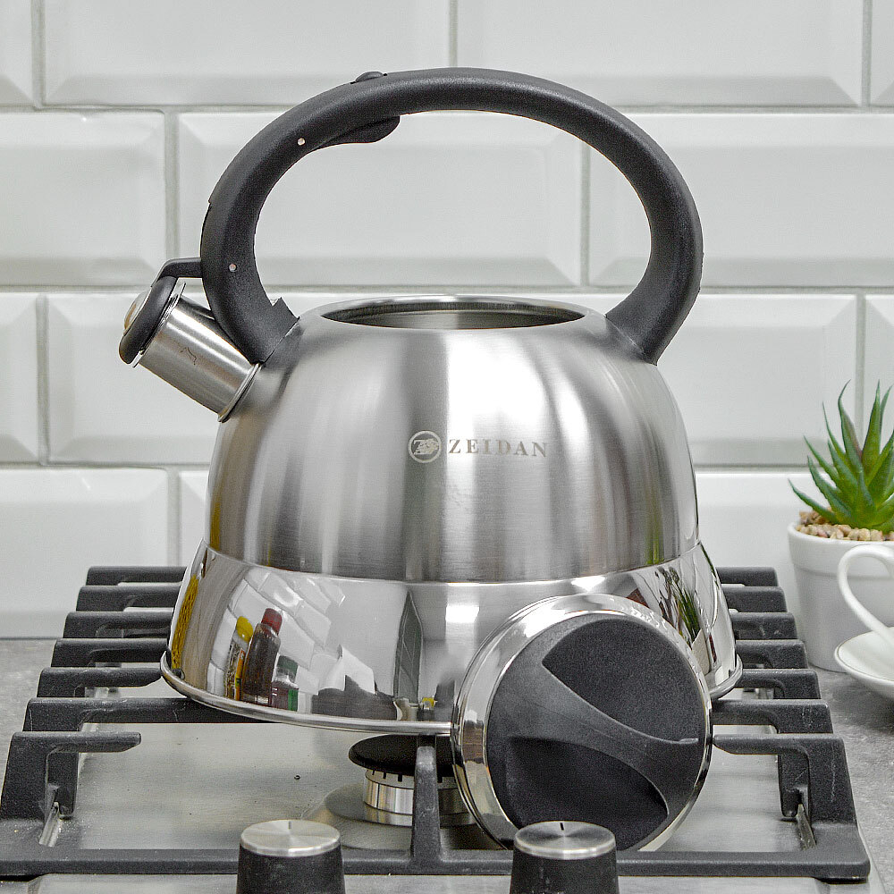Чайник 3л нерж со свистком, индукция, бакелитовая ручка, Z-4521