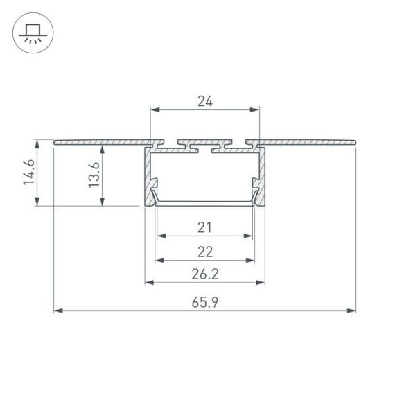 Профиль Arlight PLS-LOCK-H15-T-HIDE-2000 (ARL, Алюминий) 033688