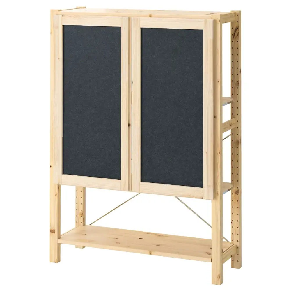 Комбинация для хранения - IKEA IVAR/ИВАР ИКЕА, 89х30х124 см, сосна/черный