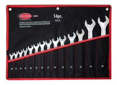 Набор ключей комбинированных с динамическим профилем, 14пр. (10-19, 21, 22, 30, 32мм), на полотне RockForce##Rock FORCE RF-5141HD