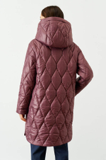 0091 Пальто женское (пепельно-бордовый)