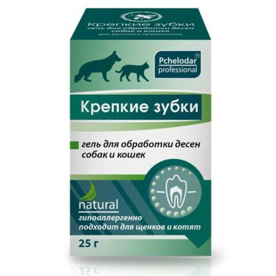 Крепкие зубки гель для обработки дёсен собак и кошек (Pchelodar),25г