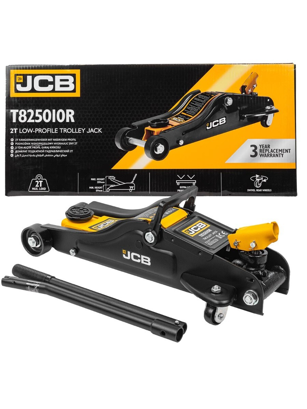Домкрат подкатной гидравлический 2т JCB JCB-T825010R