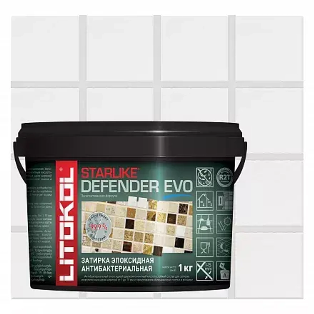 Затирочная смесь эпоксидная Litokol Starlike Defender Evo антибактериальная 1 кг