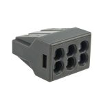 Экспресс-клемма с пастой СМК 773-306, 6-проводная до 2,5 мм², серая (50 шт/уп) REXANT