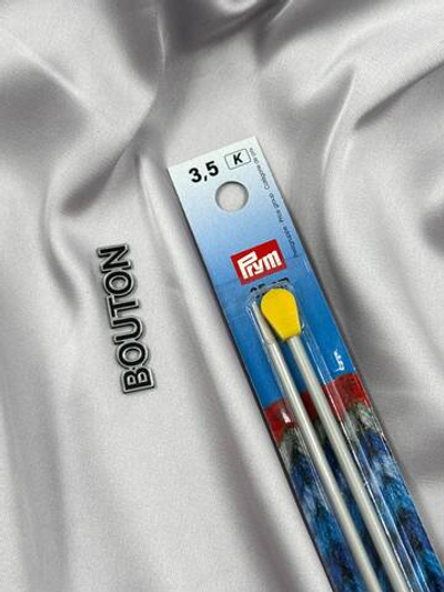 Спицы PRYM прямые алюминий d 3.5 мм 35 см 2 шт с наконечниками