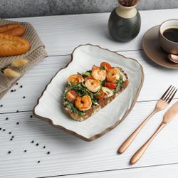 Блюдо прямоугольное 26*20 cм h3 cм 450 мл Crush White Matt New Brown Taiga P.L. [1]