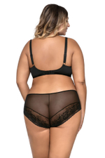 Соблазнительный бюстгальтер с мягкой чашкой +size и декоративными бретелями (Размер: 95H) (Цвет: черный)