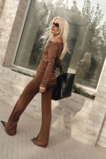 Трикотажный костюм с брюками brwn