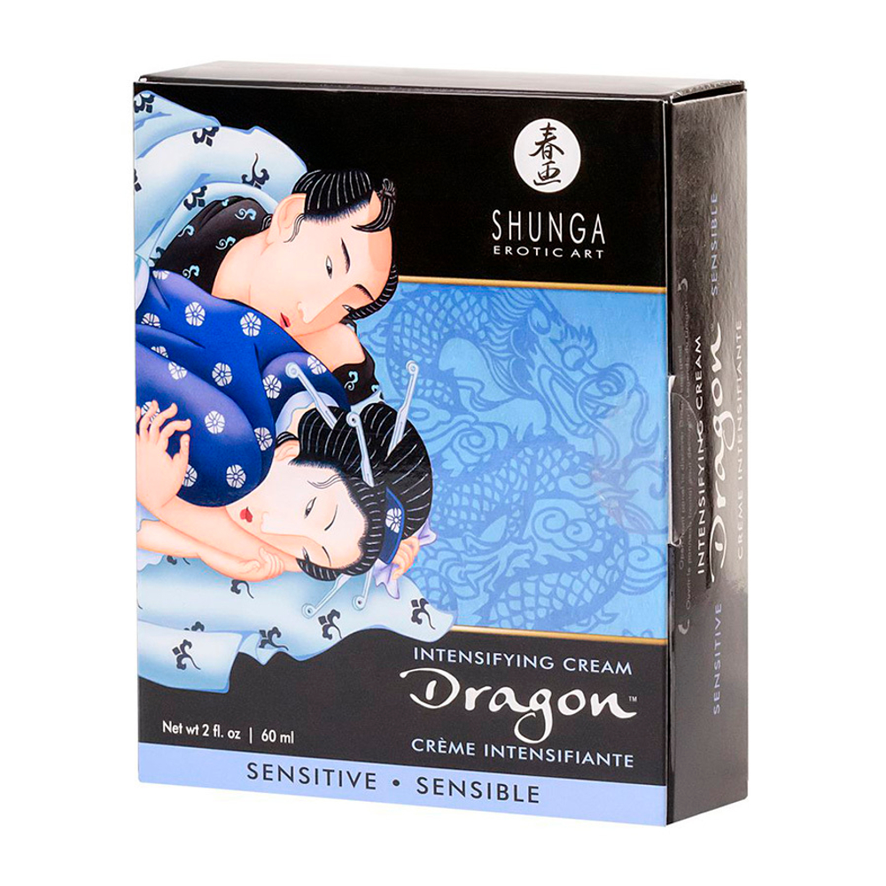 Мужской возбуждающий интимный крем эффект ледяного огня Дракон Сенситив Shunga Dragon Sensitive 60мл