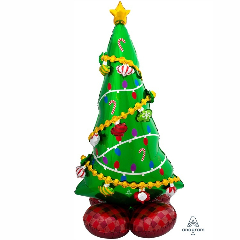 Большой ростовой шар на пол в виде зеленой елки