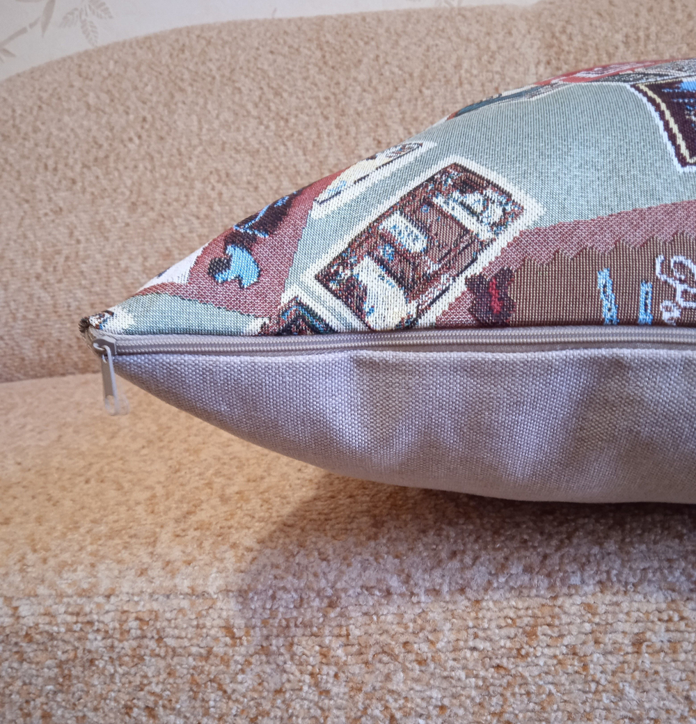 Декоративная гобеленовая наволочка для интерьерной подушки Путешествие 68х47