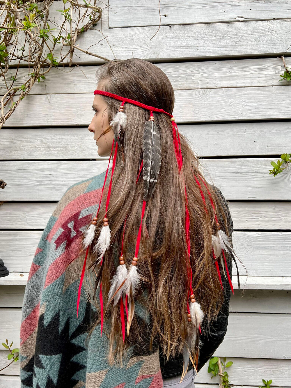 Хиппи-повязка на голову с перьями