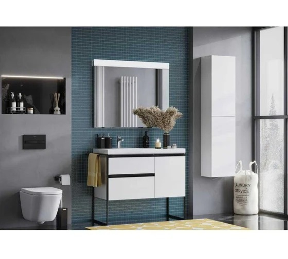 Модуль ROCA DOMI 2 ящика 1 дверь 1000 левая, белый глянец