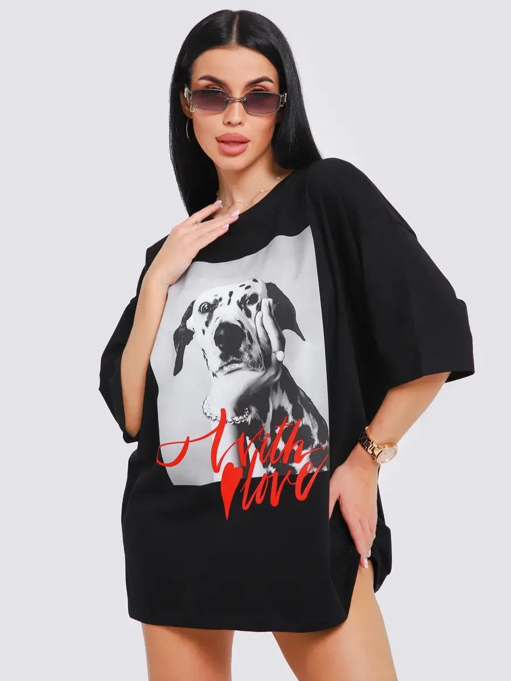 Футболка женская оверсайз принт