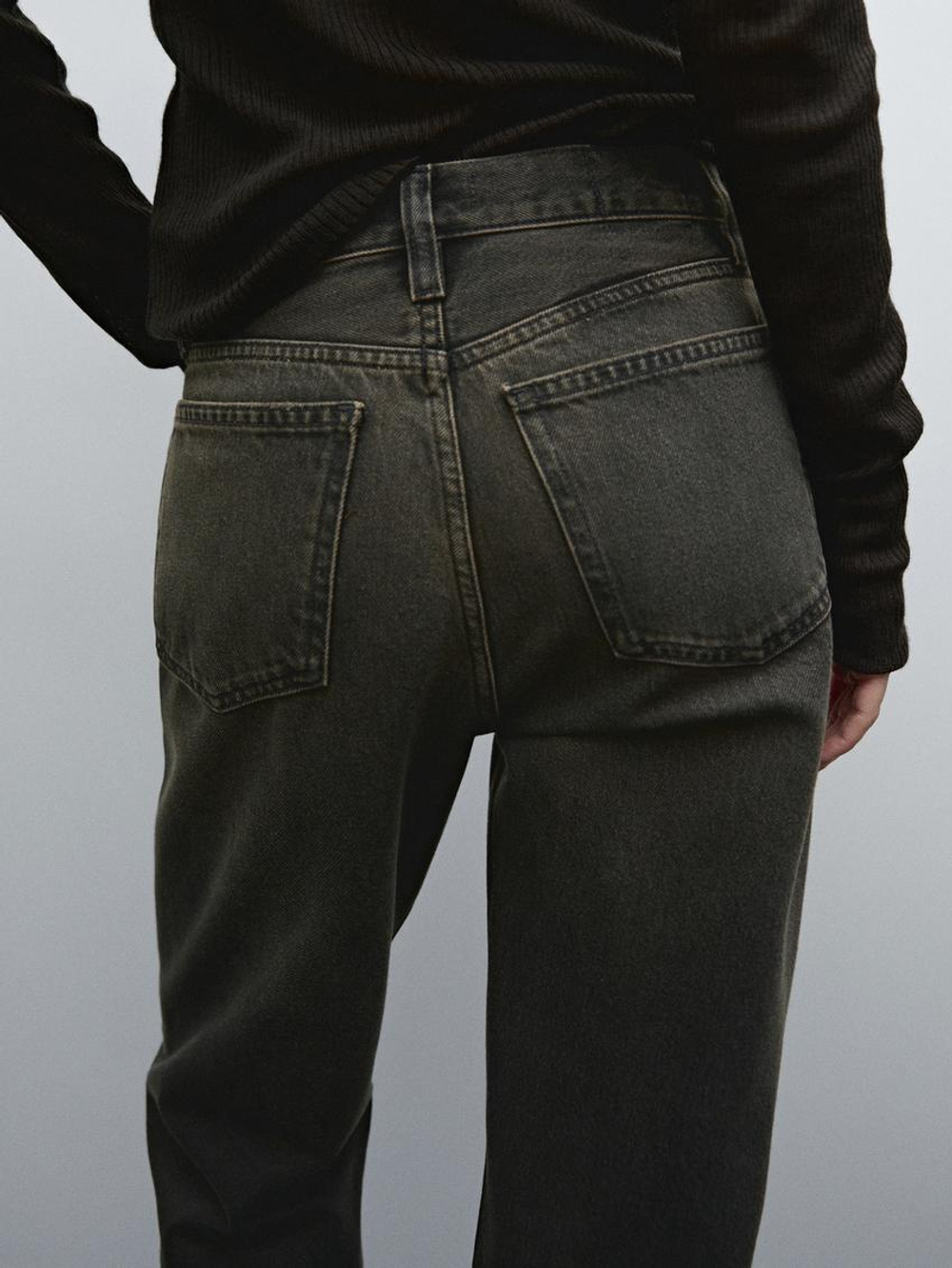 Massimo Dutti Джинсы с высокой посадкой, антрацитово-серый