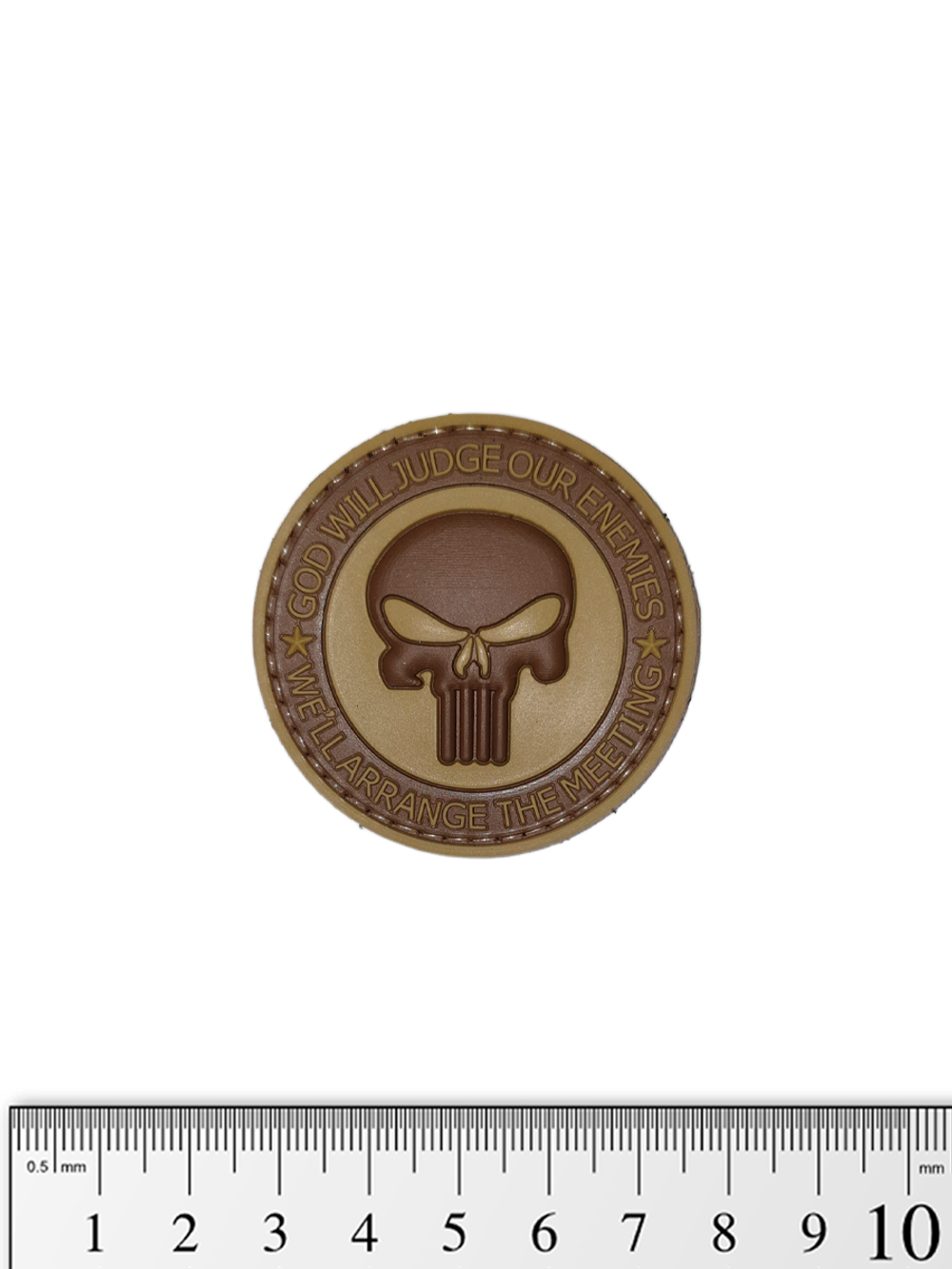 Шеврон Punisher God Will Judge PVC 5 см. Койот