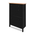 Обувница 3 ящика КЫМОР (HEMNES), 89х31х128 см, черный/светло-коричневый