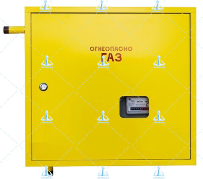 Шкафной газораспределительный пункт ГРПШ-ОХТА-RF-25-1-НЛ-С6-П1 (желтый)