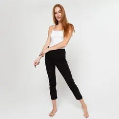 Брюки домашние женские, цвет чёрный, размер 48