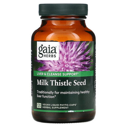 Растительные экстракты и настойки Gaia Herbs, Семена расторопши, 120 жидких растительных капсул Phyto-Caps