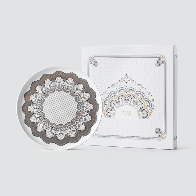 Блюдо Farforite «Русские сезоны» 27 см в подарочной коробке