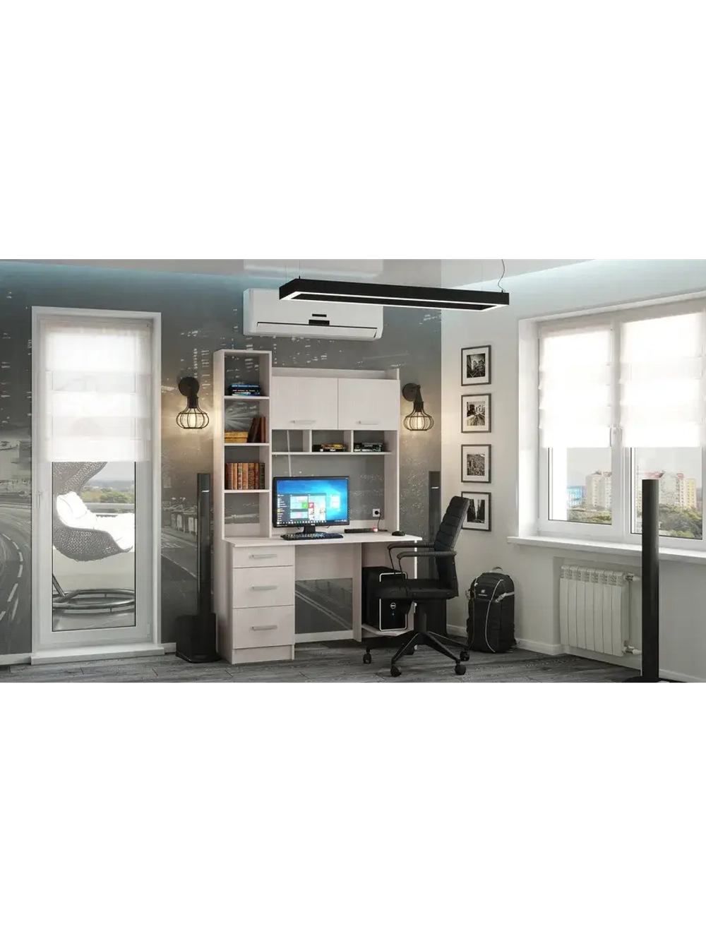 Стол компьютерный Дуб Крафт 125х60х196,8 см