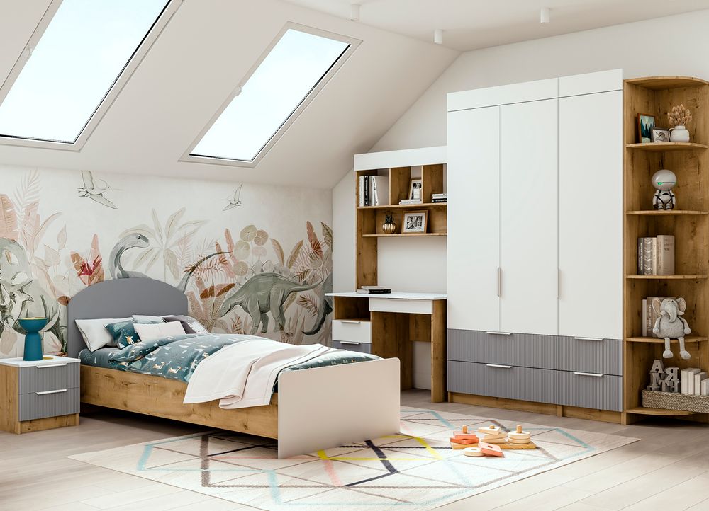 Стол письменный Лавис СТД 1070.1 (Белый/Серый эмалит)