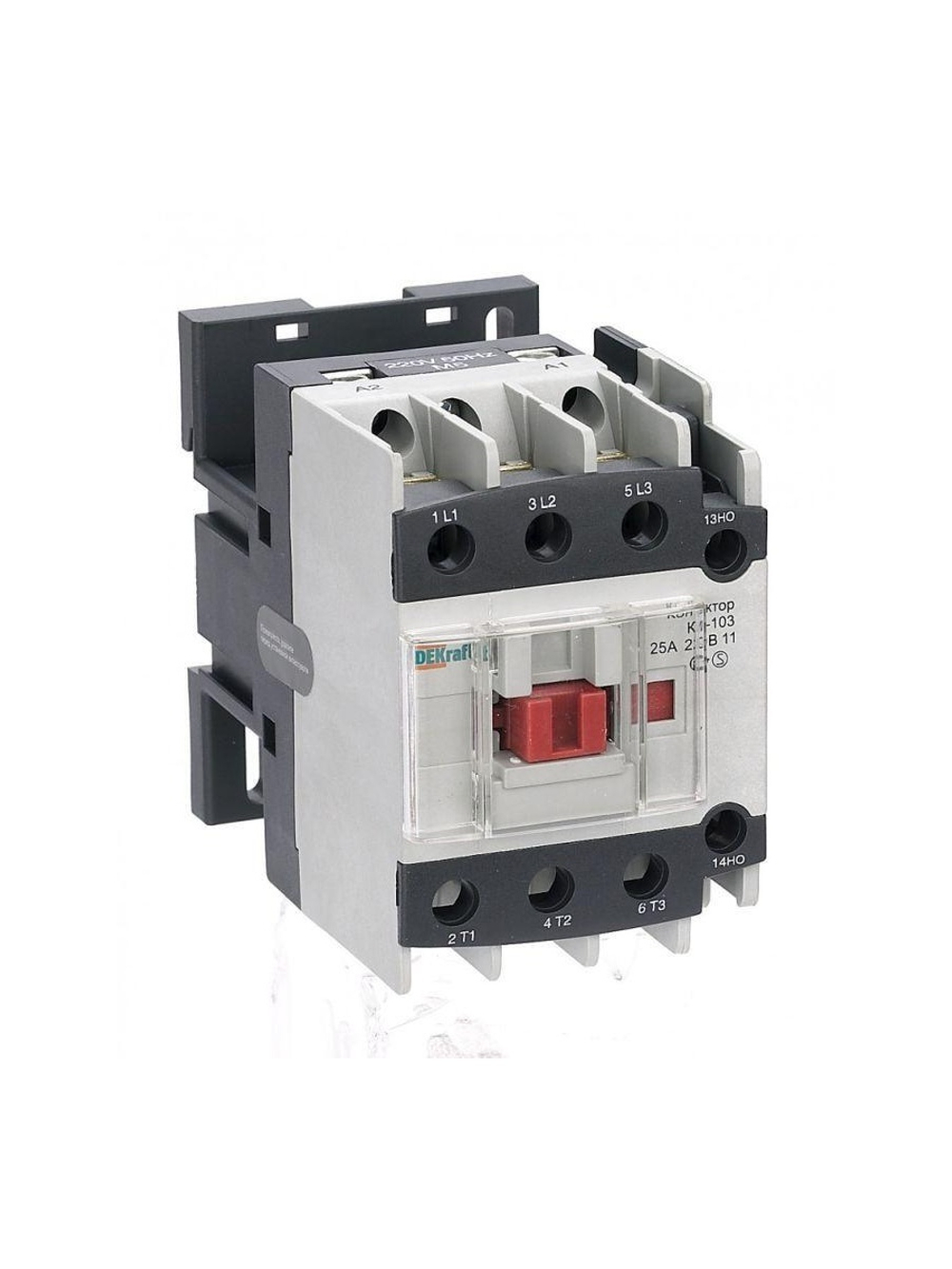 Контактор КМ-103 25А кат. 220В AC 1НО+1НЗ AC-3 DEKraft 22118DEK