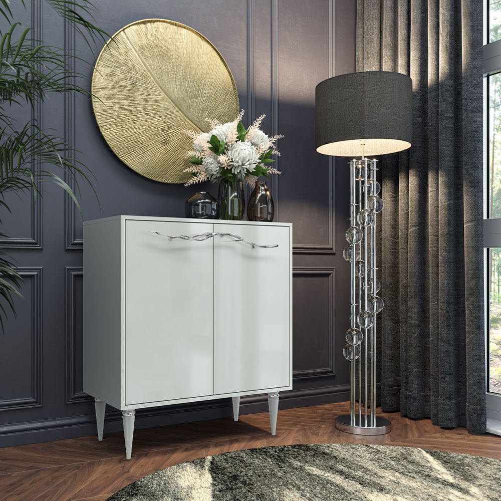 Комод Арт Колор Классик Сильвер с 2 полками Серый дым