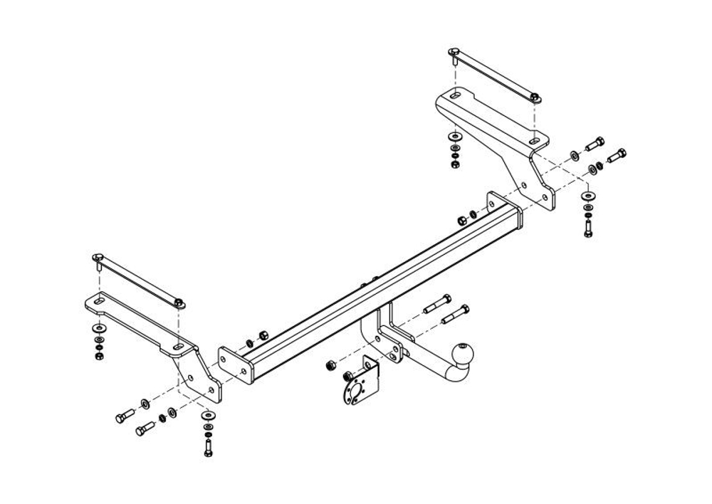 Фаркоп для Haval F7 2019-2024, Haval F7x 2019-2024 условно-съемное крепление шара, HV 03