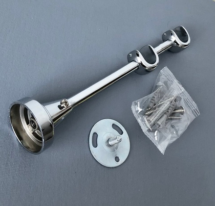 Кронштейн открытый стеновой d16/16 мм двухрядный, цвет хром